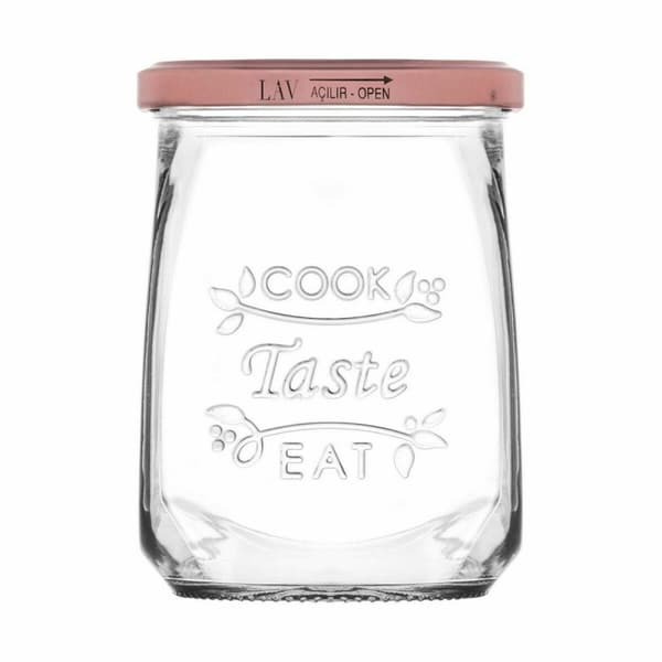 Genomskinlig glasburk Inde Tasty 550 ml Med lock (12 antal)