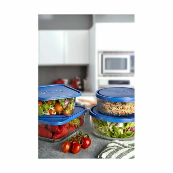 Lunchlåda Borgonovo Fyrkantig Blå 1,8 L 18,5 x 18,5 x 7,4 cm (12 antal)