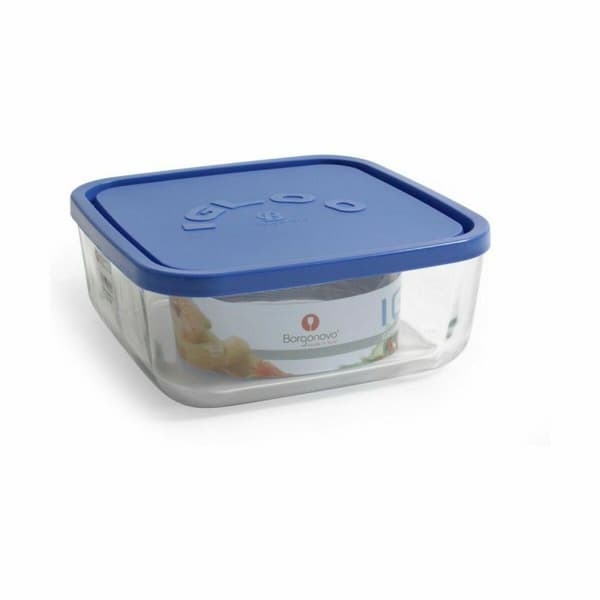 Lunchlåda Borgonovo Fyrkantig Blå 1,8 L 18,5 x 18,5 x 7,4 cm (12 antal)
