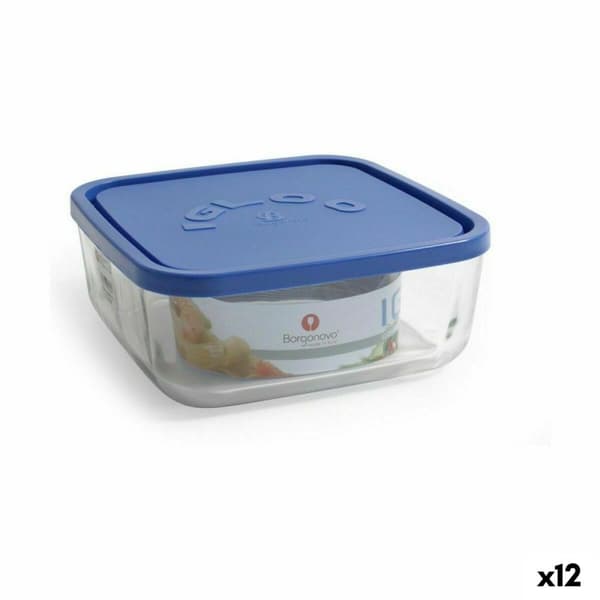 Lunchlåda Borgonovo Fyrkantig Blå 1,8 L 18,5 x 18,5 x 7,4 cm (12 antal)