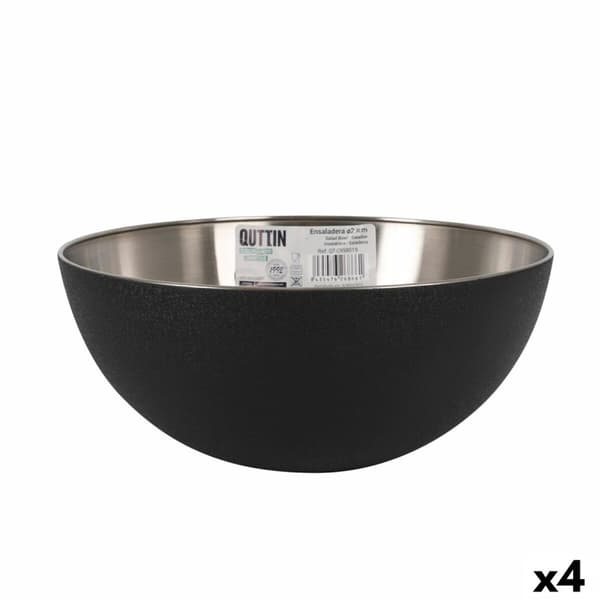 Salladsskål Quttin   Svart Silvrig 29 x 12 cm Stål (4 antal)