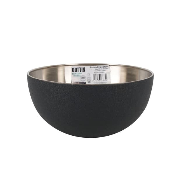 Salladsskål Quttin Svart Silvrig Stål 24 x 12 cm (6 antal)
