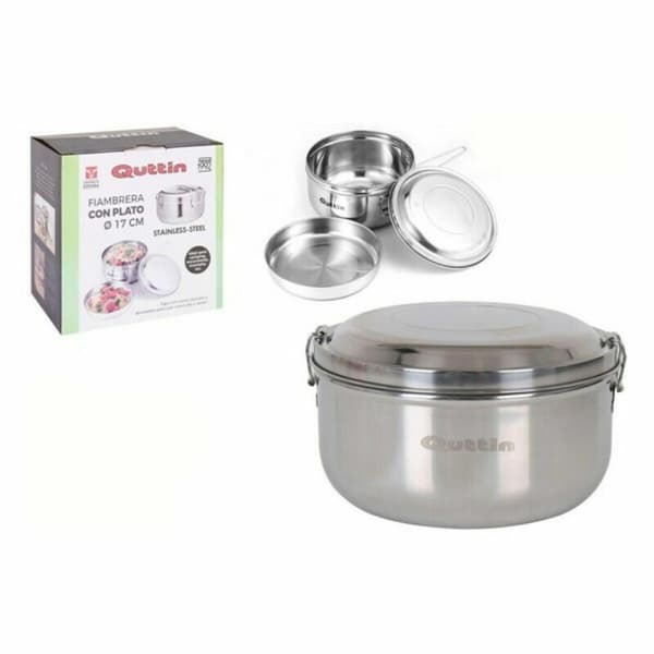 Rund matlåda med lock Quttin Rostfritt stål Stål 17 cm (12 antal) (Ø 17 cm)