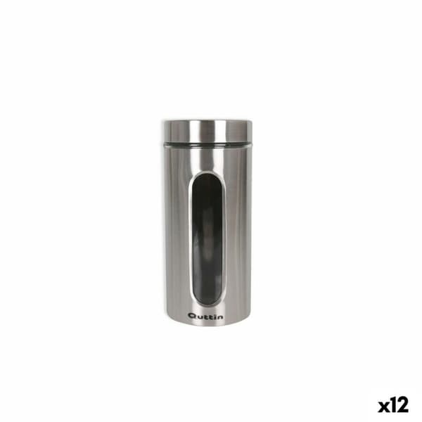 Burk Quttin Transparent Silvrig Glas Stål 1,5 L 10 x 10 x 22,8 cm (12 antal)