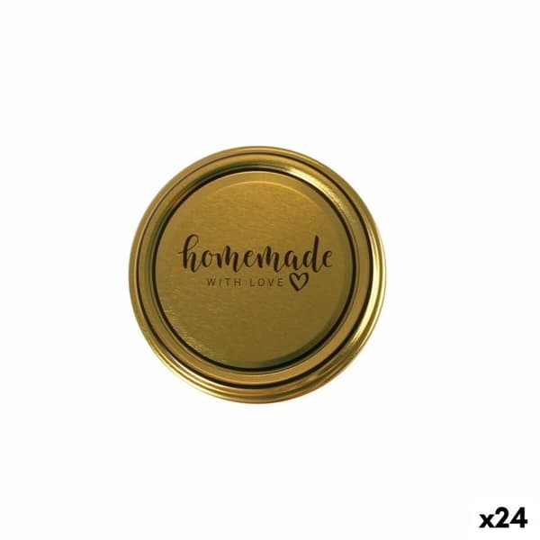Set med lock Sarkap Homemade Gyllene 6 Delar 7 x 0,8 cm (24 antal)