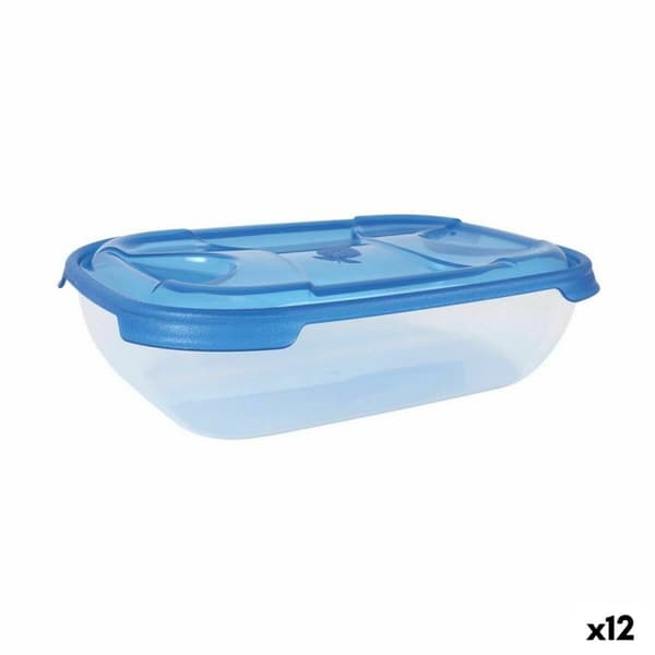 Lunchlådor, set Tontarelli Nuvola 2 L Blå Rektangulär 2 Delar (12 antal)