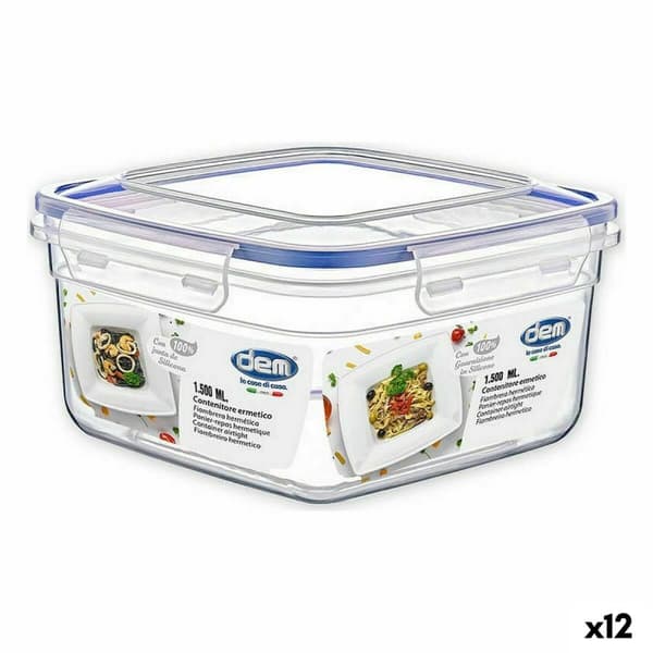 Hermetisk matlåda Dem 1,5 L 18 x 18 x 10 cm (12 antal)