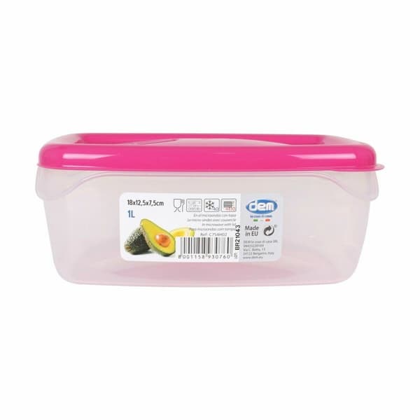 Hermetisk matlåda Dem Rektangulär 18 x 12,5 x 7,5 cm (24 antal)