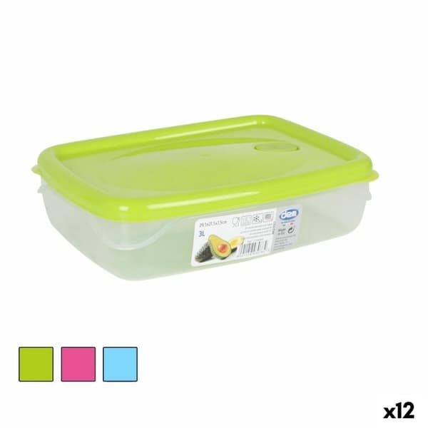 Hermetisk matlåda Dem Rektangulär 29,5 x 21,5 x 7,5 cm (12 antal)