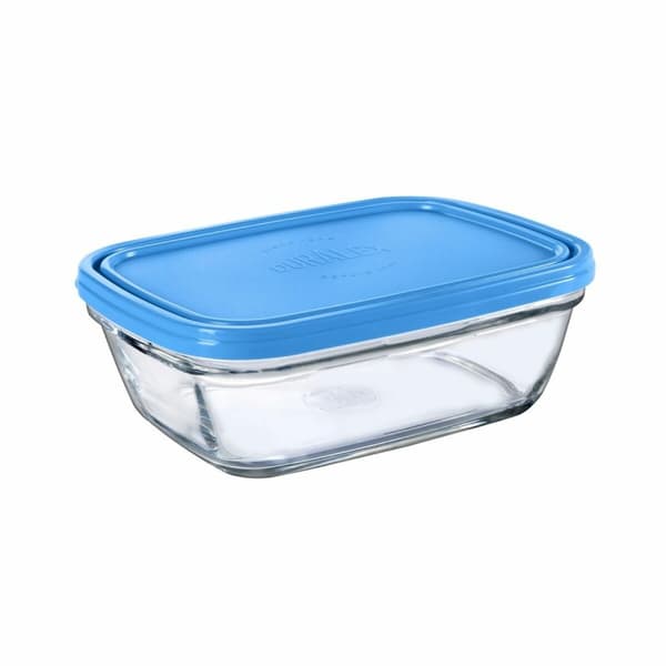 Rektangulär matlåda med lock Duralex Freshbox Blå 1,1 L