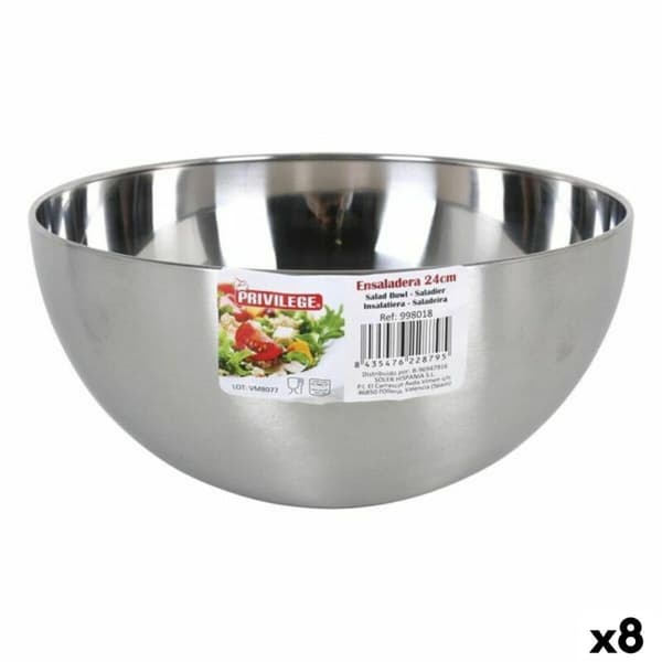 Salladsskål Privilege Stål Fördrink (8 antal) (24,1 x 11,7 cm)