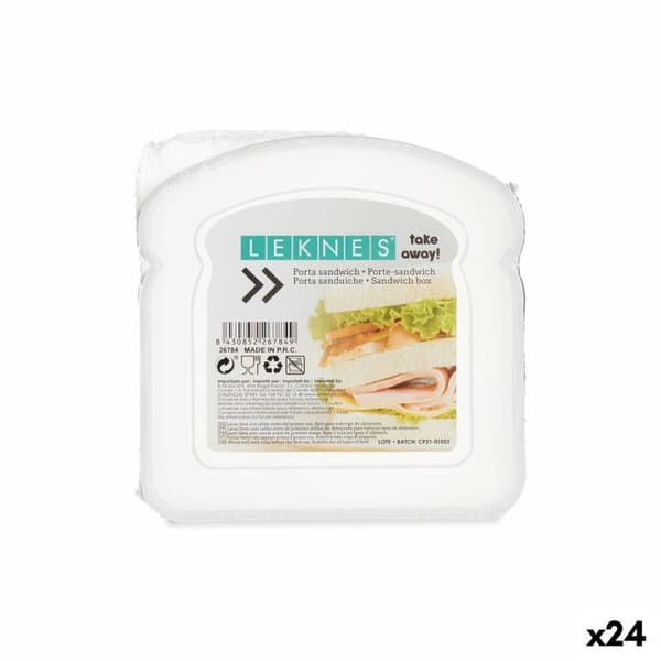 Smörgåslåda Leknes 47034E Transparent Plast 12 x 4 x 12 cm (24 antal)
