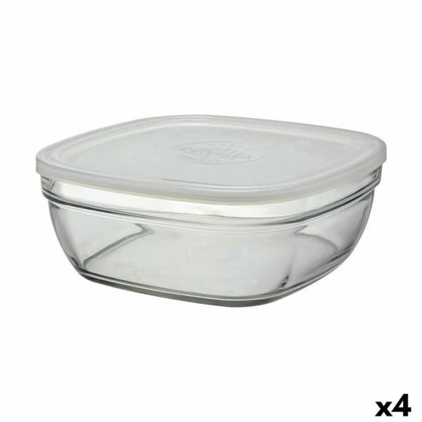 Fyrkantig matlåda med lock Duralex FreshBox 3 L 23 x 23 x 9 cm (4 antal)