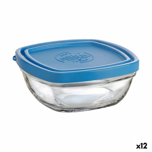 Fyrkantig matlåda med lock Duralex FreshBox Blå 300 ml 11 x 11 x 5 cm (12 antal)