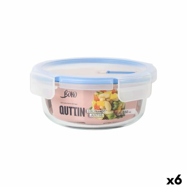 Hermetisk matlåda Quttin Boho Transparent 650 ml (6 antal)