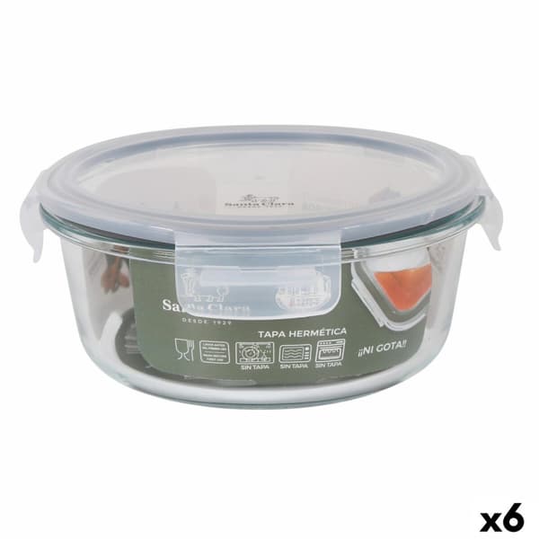 Hermetisk matlåda Santa Clara Transparent Ø 17 cm 0,9 l (6 antal)