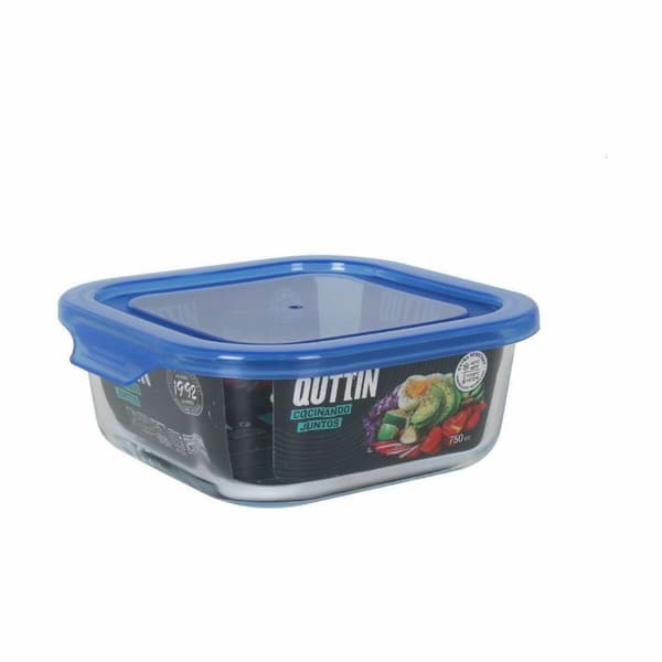 Hermetisk matlåda Quttin Blå Transparent 750 ml (6 antal)