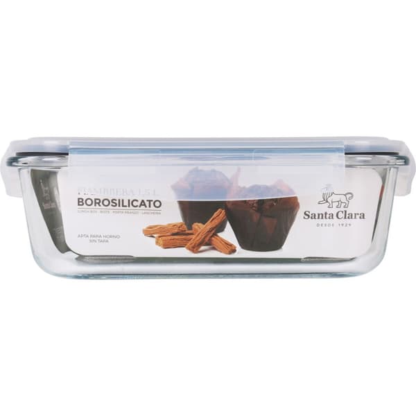 Hermetisk matlåda Santa Clara Transparent Rektangulär 1,5 L (6 antal)