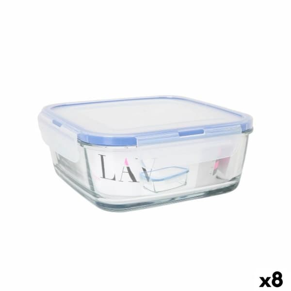 Hermetisk matlåda LAV Blå Transparent 1,15 L (8 antal)