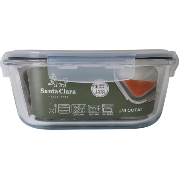 Hermetisk matlåda Santa Clara Transparent Rektangulär 2,4 L (4 antal)