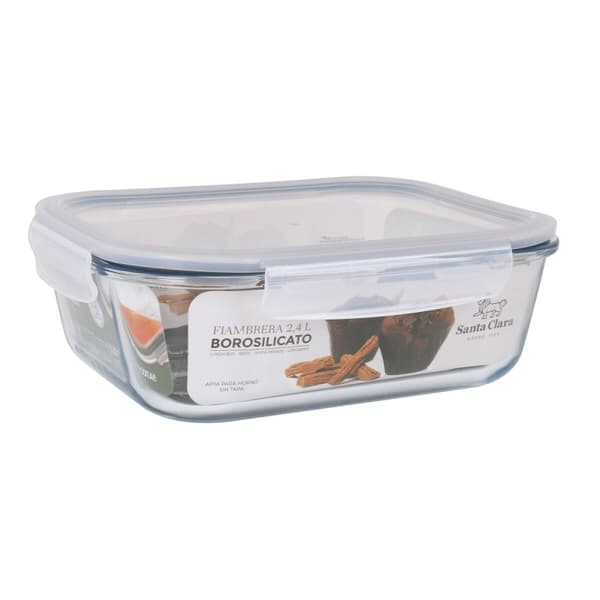 Hermetisk matlåda Santa Clara Transparent Rektangulär 2,4 L (4 antal)