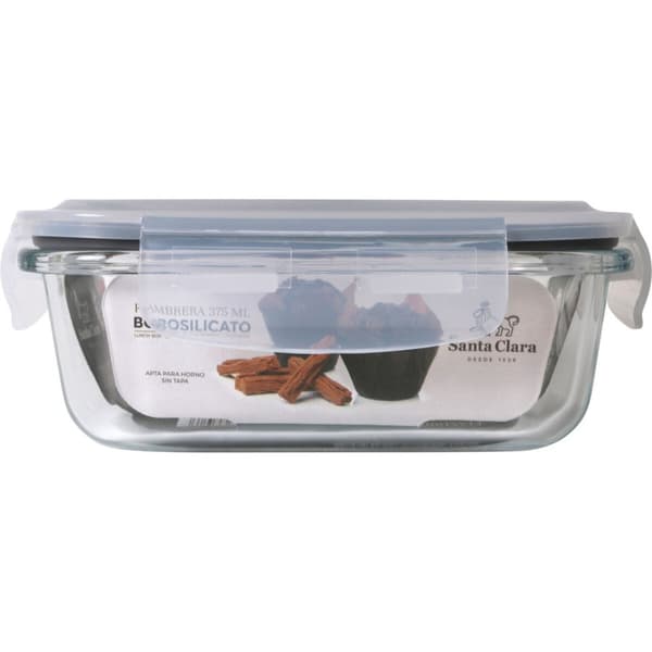 Hermetisk matlåda Santa Clara Transparent Rektangulär 375 ml (12 antal)