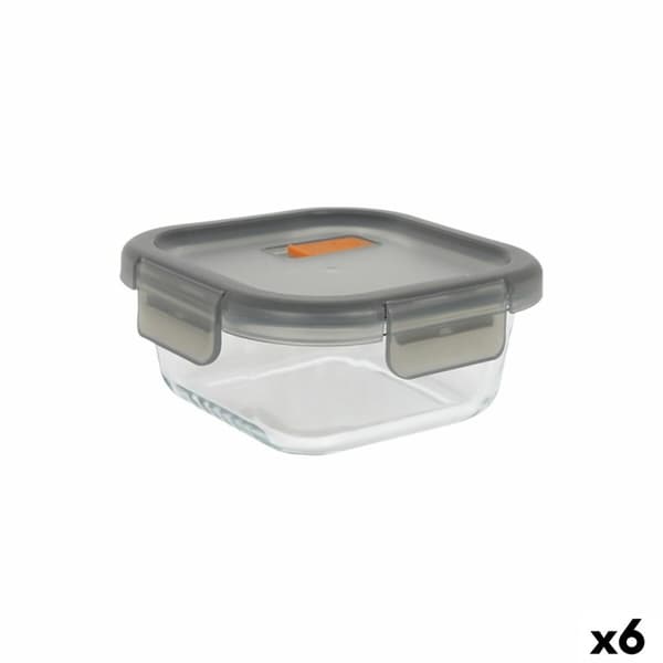 Hermetisk matlåda MasterChef Grå Transparent Fyrkantig 1,1 L (6 antal)