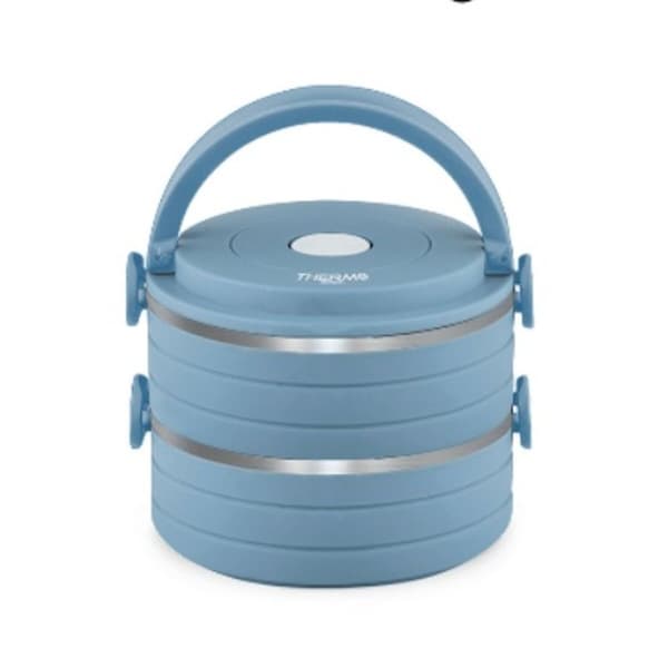 Lunchlådor, set ThermoSport Blå Röd Stål Plast 600 ml 2 Delar (6 antal)