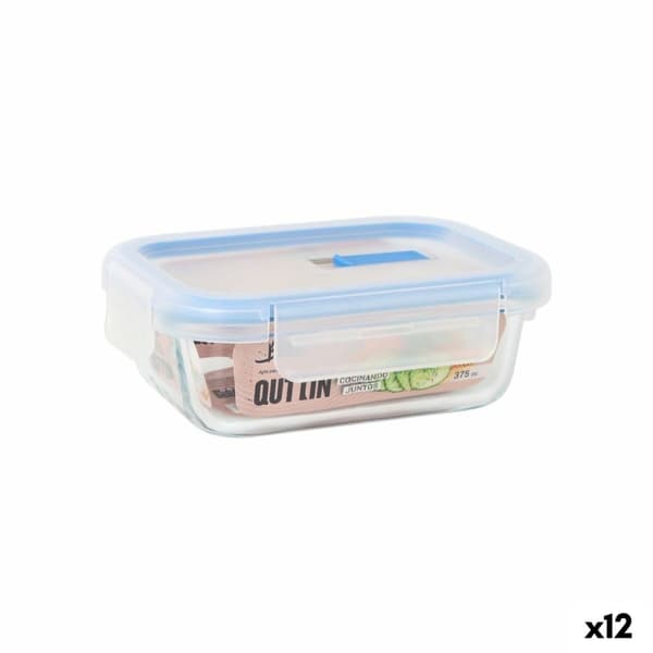 Hermetisk matlåda Quttin Transparent Rektangulär 375 ml (12 antal)