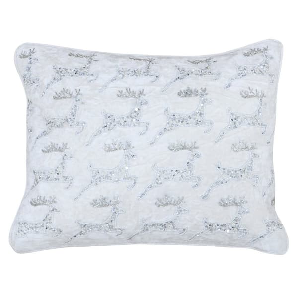 Riva Home Leaping Reindeer Cushion Cover White 35 x 50cm