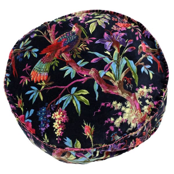 Riva Home Birds Of Paradise Floral Pattern Round Cushion Cover