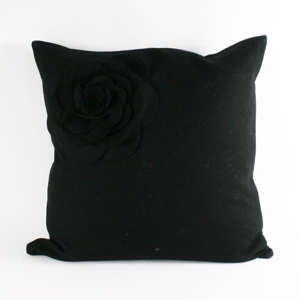 Riva Home Lotus Cushion Cover Black 45x45cm
