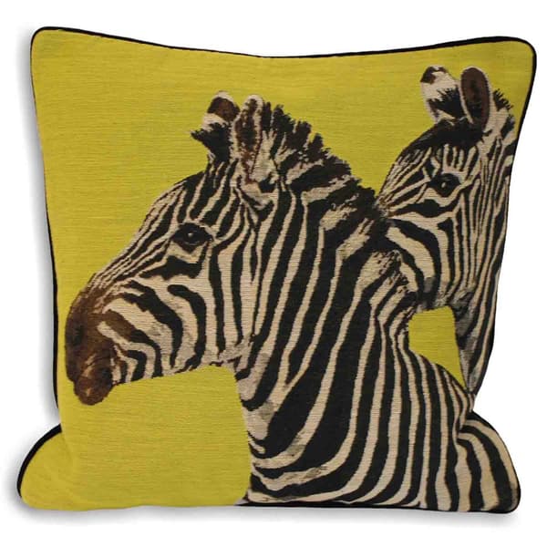 Riva Home Twin Zebra Cushion Cover Lime 45x45cm