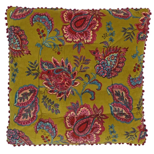 Riva Home Malisa Square Cushion Cover Lemon Curry 50 x 50cm