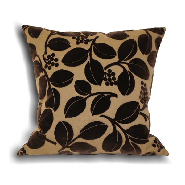 Riva Home Cherries Faux Velvet Cushion Cover Chocolate 45x45cm