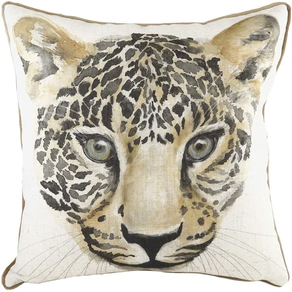 Evans Lichfield Safari Leopard Cushion Cover White/Black/Brown One Size
