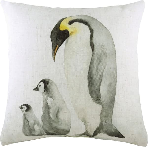 Evans Lichfield Pinguin familie pudebetræk Off White/Black/Grey One Size