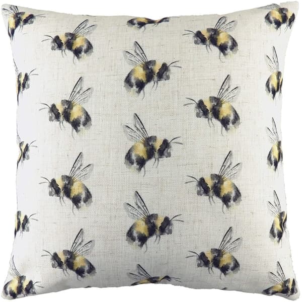 Evans Lichfield Bee You Repeat Print Cushion Cover Off White/Black/Yellow One Size