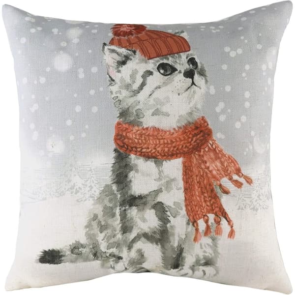 Evans Lichfield Kuddfodral med snöig katt Grey/Red One Size