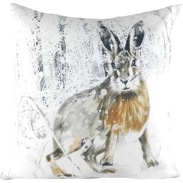 Evans Lichfield Kuddfodral med hare till jul White/Grey/Brown One Size