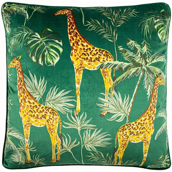 Paoletti Palm Tree Cushion Cover Green One Size
