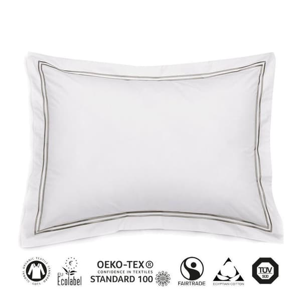 Beckasin Örngott Eko Fairtrade 600 tc Egyptisk Bomullssatin Argentum 50 x 90 cm (1-pack)