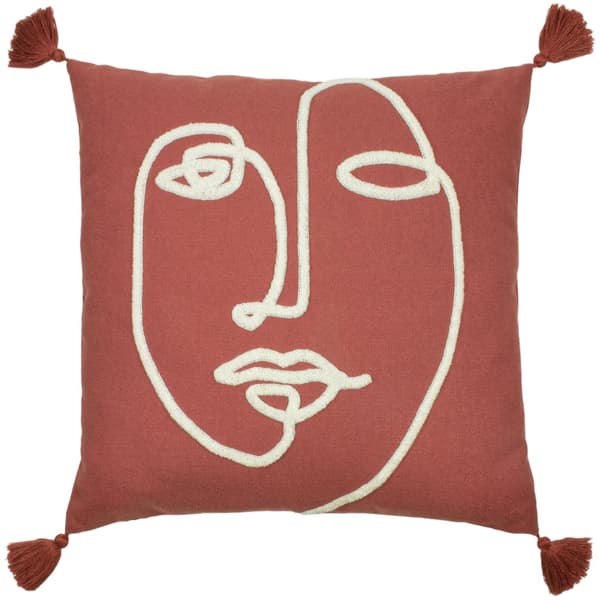 Furn Uno Face Cushion Cover Brick Red One Size