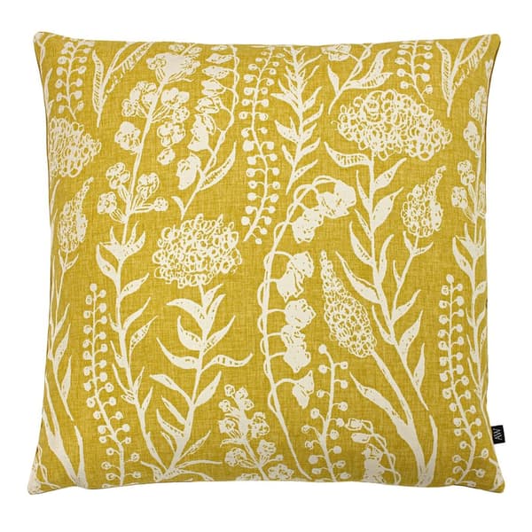 Ashley Wilde Turi Jacquard Floral Cushion Cover Gold 50cm x 50cm