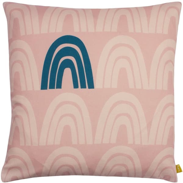 Furn Be Kind Rainbow kuddfodral Pale Pink/Teal 43mm x 43mm
