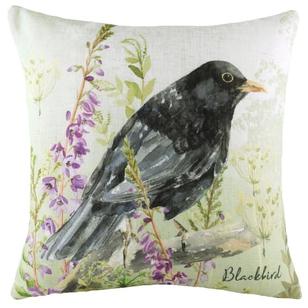 Evans Lichfield Blackbird Cushion Cover Multicoloured 43cm x 43cm
