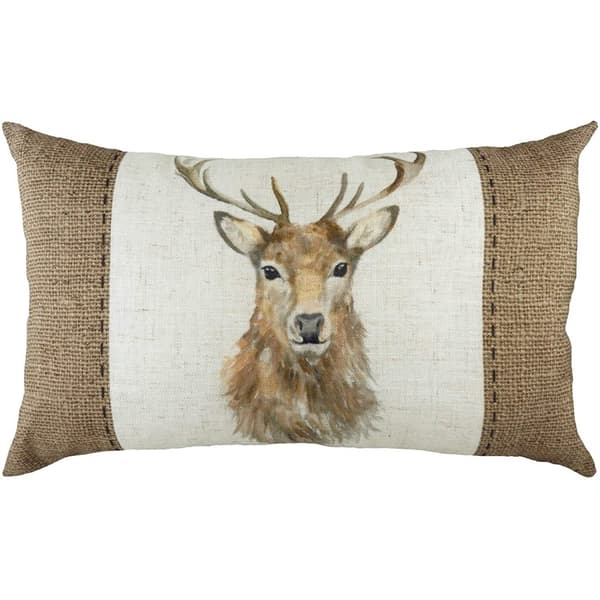 Evans Lichfield Kuddfodral med hessisk hjort White/Brown 30cm x 50cm