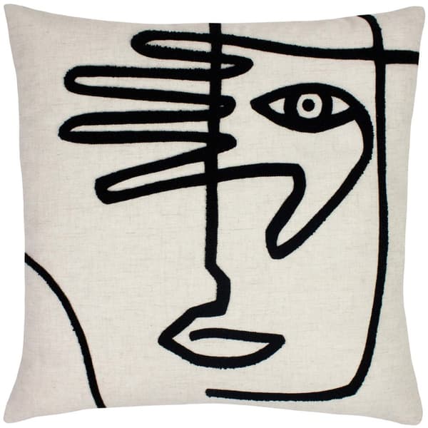 Furn Face Cushion Cover White/Black One Size