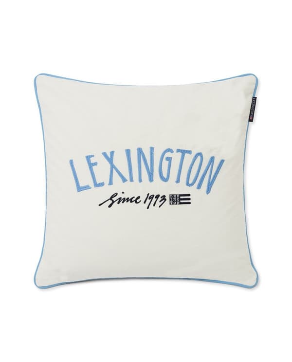 Lexington Since 1993 Organic Cotton Canvas Kuddfodral White/Blue 50x50