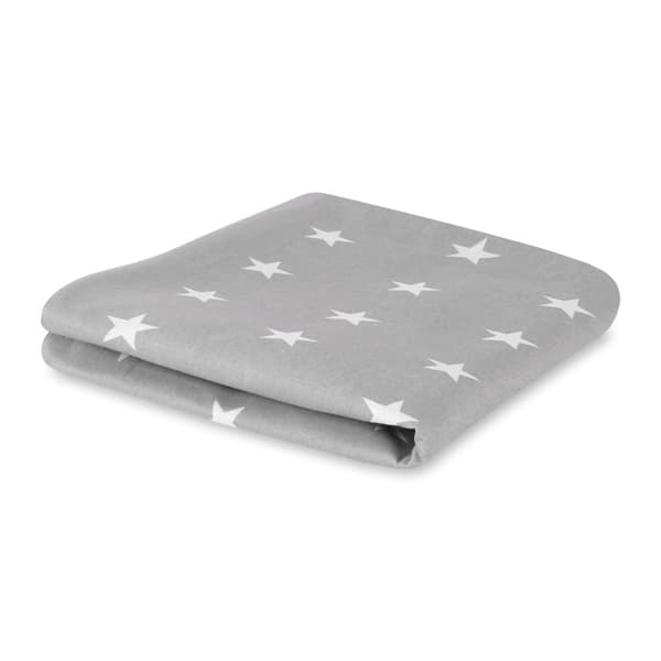 Side sleeper kuddfodral bomull 40 x 145 cm - Kuddfodral för avlång bomullskudde Vita stjärnor på grått